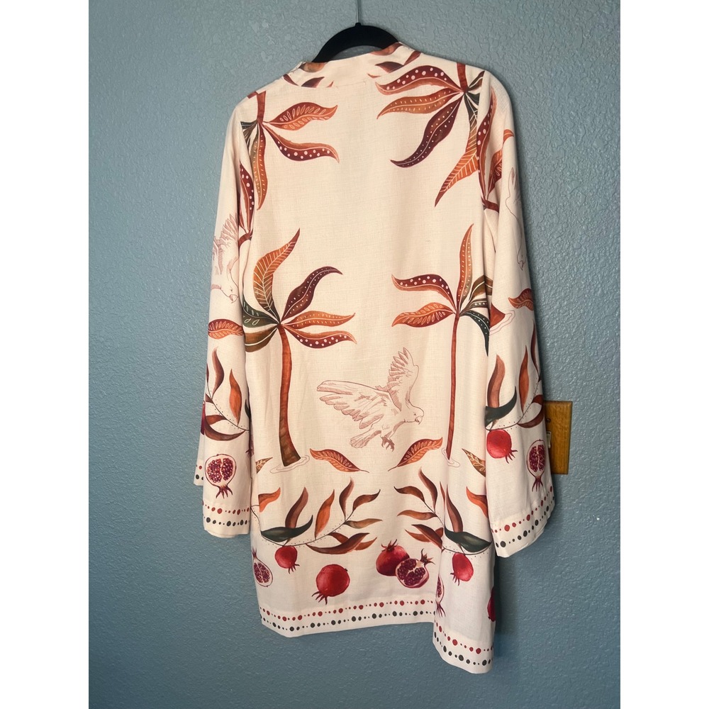 Ciebon Womens Pomegranate Palm Tree Tunic Dress Cream Orange D5788-R2545 Medium - Picture 8 of 16